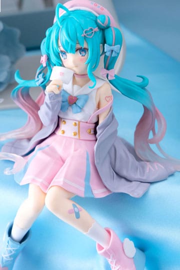 Hatsune Miku Noodle Stopper PVC Statue Love Sailor Grey Color Ver. 13 cm