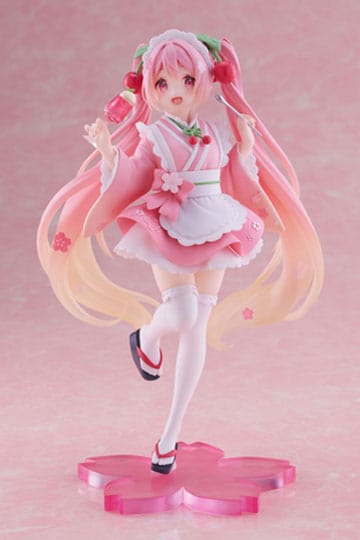 Hatsune Miku PVC Statue Newley Written Sakura Miku Japanese Cafe Ver. 18 cm