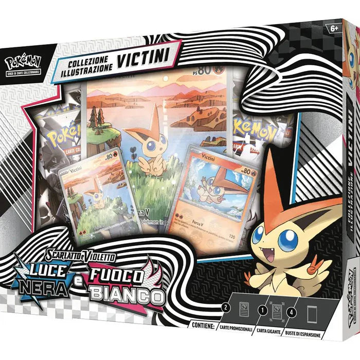 POKEMON SV10.5 COLLEZIONE ILLUSTRAZIONE VICTINI LUCE NERA FUOCO BIANCO
