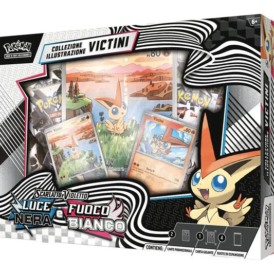 POKEMON SV10.5 COLLEZIONE ILLUSTRAZIONE VICTINI LUCE NERA FUOCO BIANCO