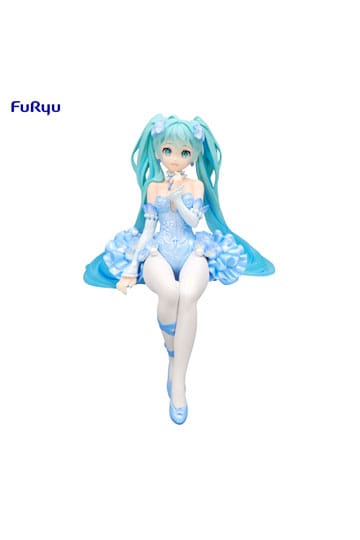 Hatsune Miku Noodle Stopper PVC Statue Flower Fairy Nemophila Pail Blue Color Ver. 15 cm